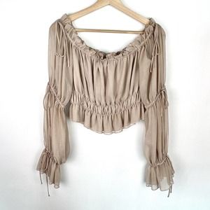 Chrissy Tiegen x Revolve Tularosa Sand Off Shoulder Top